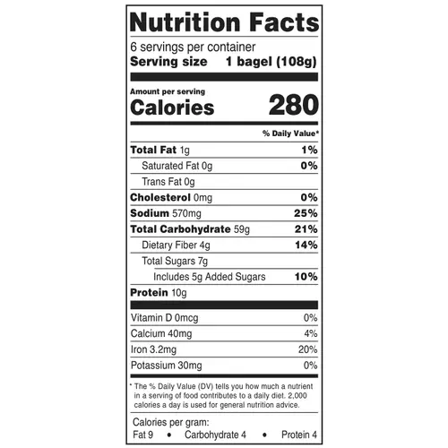 Marketside Fresh Soft Plain Bagels, Wheat and Barley Flour, 22.8 oz, 6 Count (Shelf Stable) thumbnail 4