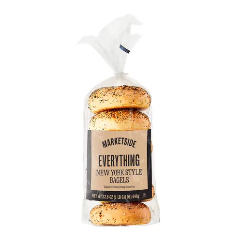 Marketside Everything New York Style Bagels, 22.8 oz, 6 Count