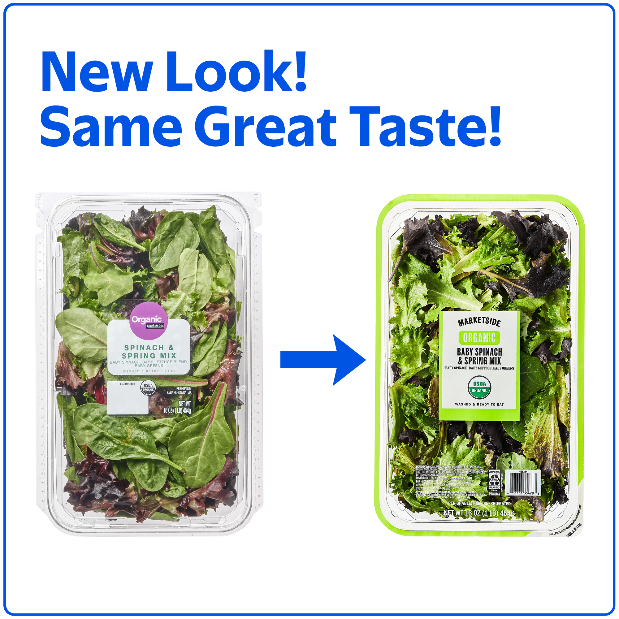 Marketside Organic Fresh Spinach and Spring Mix, 16 oz thumbnail 2