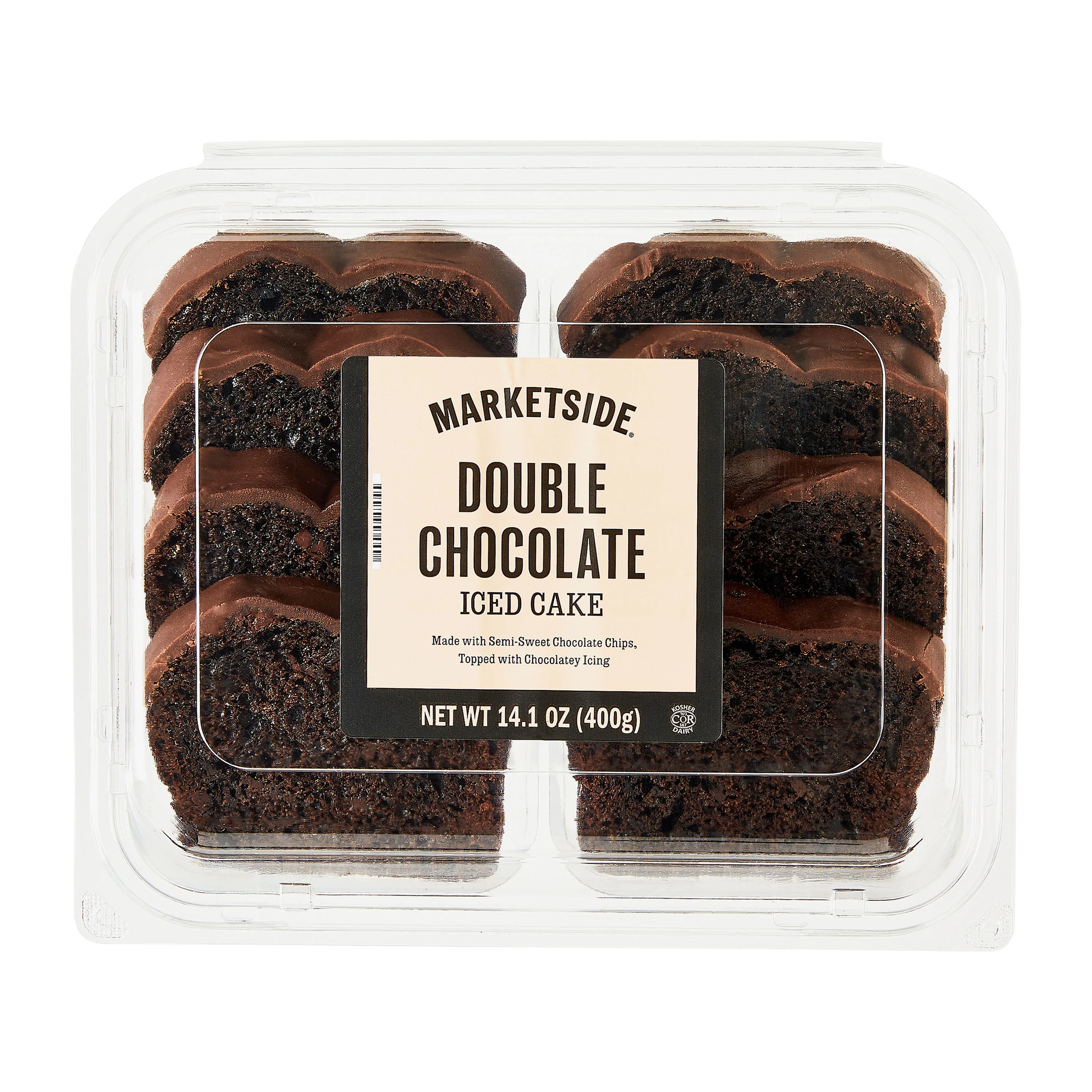 Marketside Iced Double Chocolate Sliced Loaf Cake, 14.1 oz, 8 Count