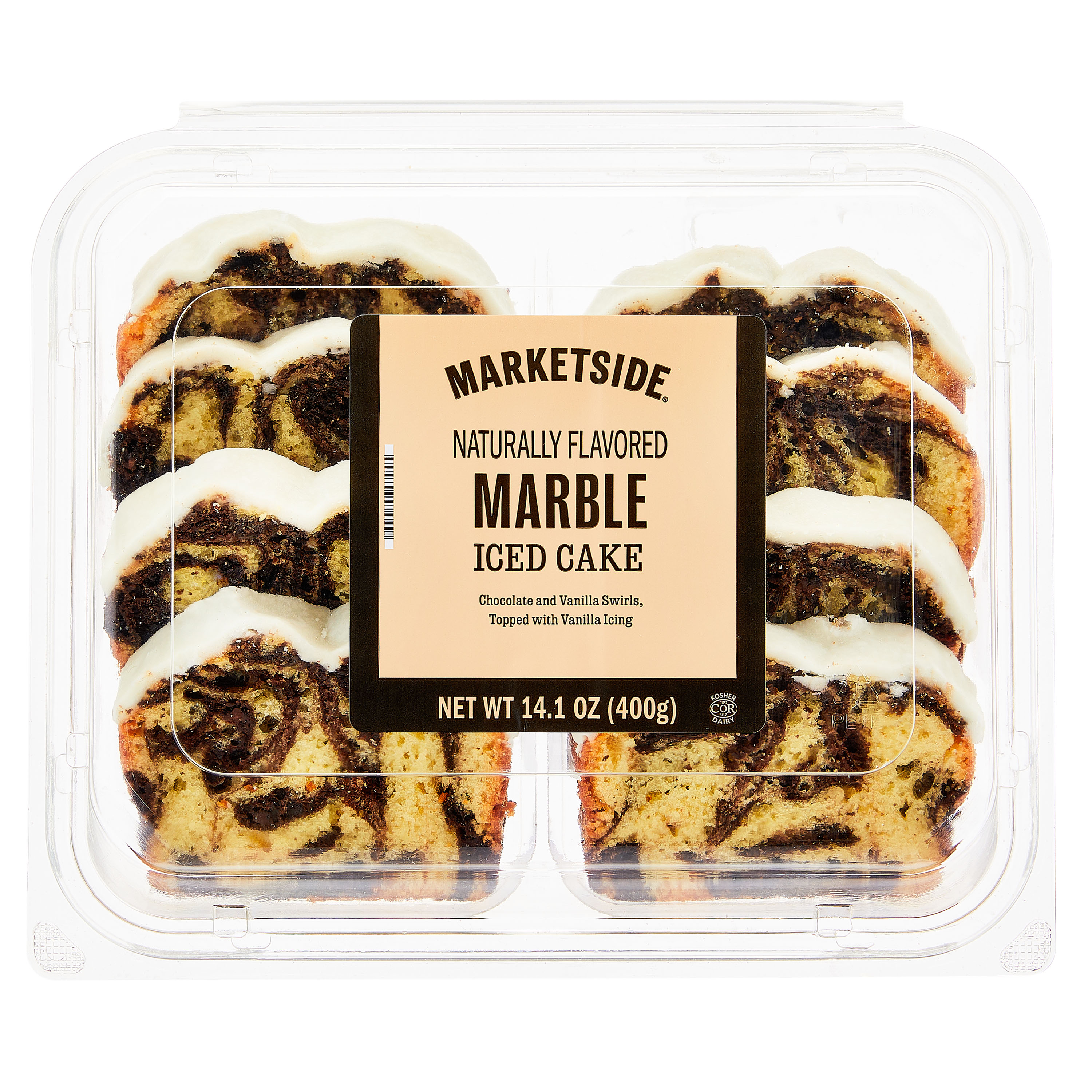 Marketside Iced Marble Sliced Loaf Cake, 14.1 oz, 8 Count
