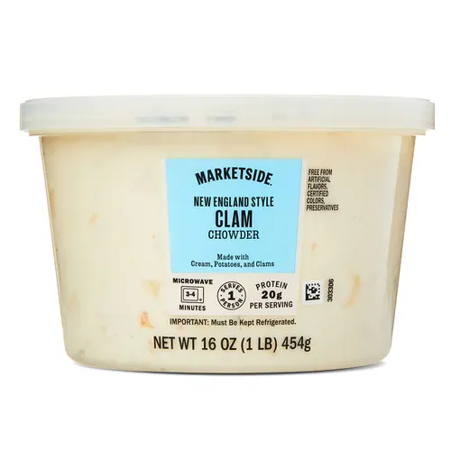 Marketside New England Clam Chowder, Fresh Deli Soup, 16 oz Cup