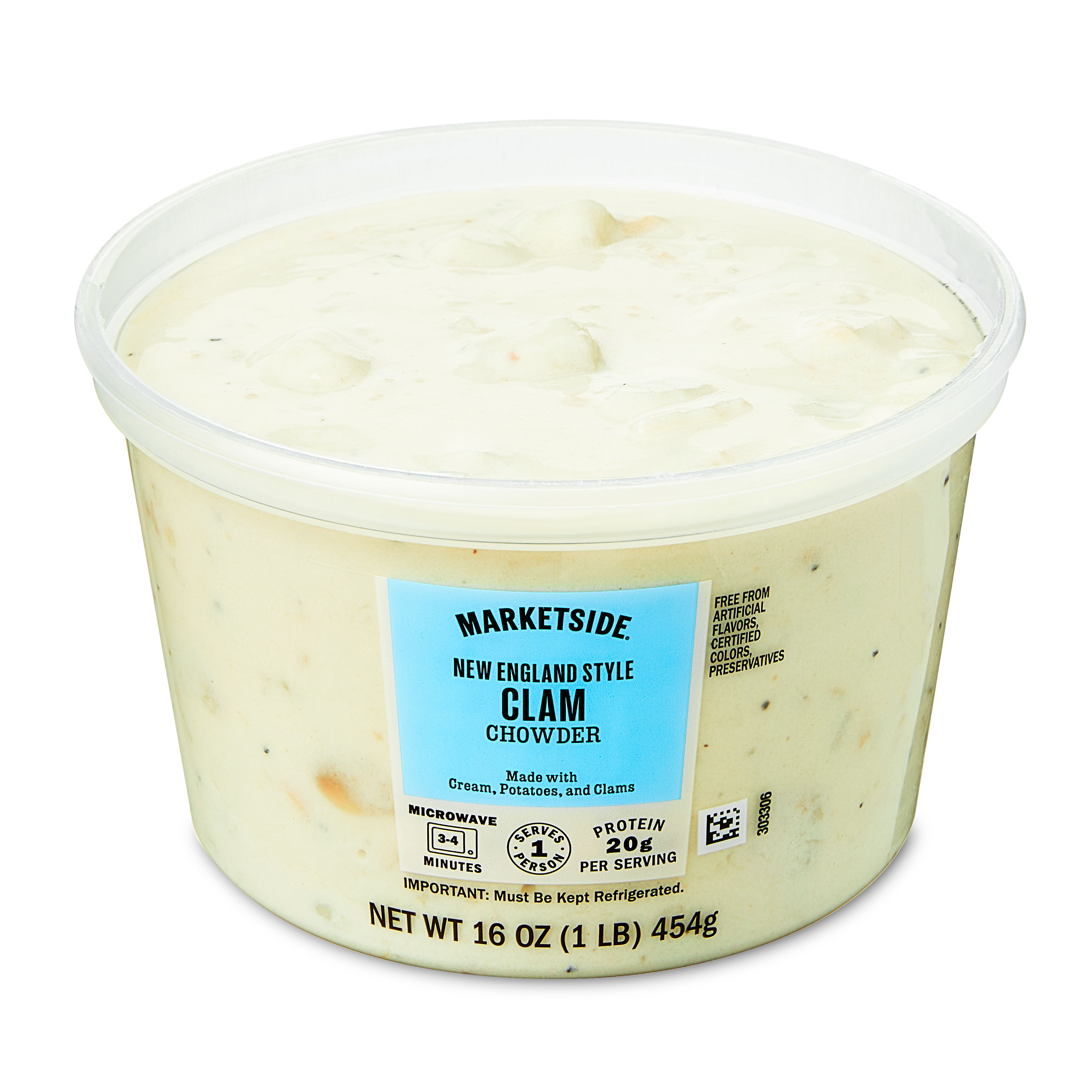 Marketside New England Clam Chowder, Fresh Deli Soup, 16 oz Cup thumbnail 2
