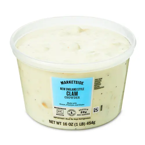 Marketside New England Clam Chowder, Fresh Deli Soup, 16 oz Cup thumbnail 2