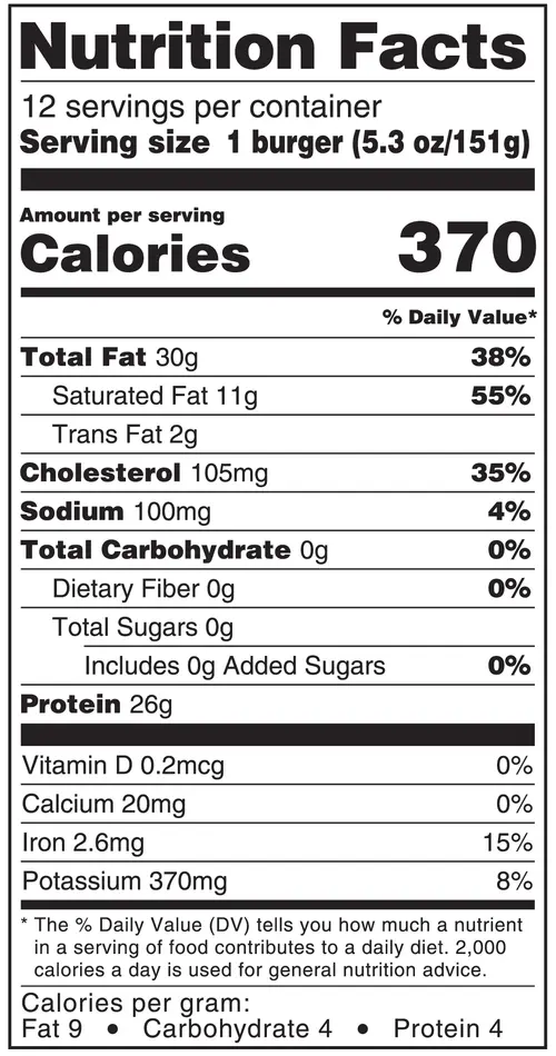 Marketside 100% Angus Beef Burgers, 12 Count, 4lb (Frozen) thumbnail 3