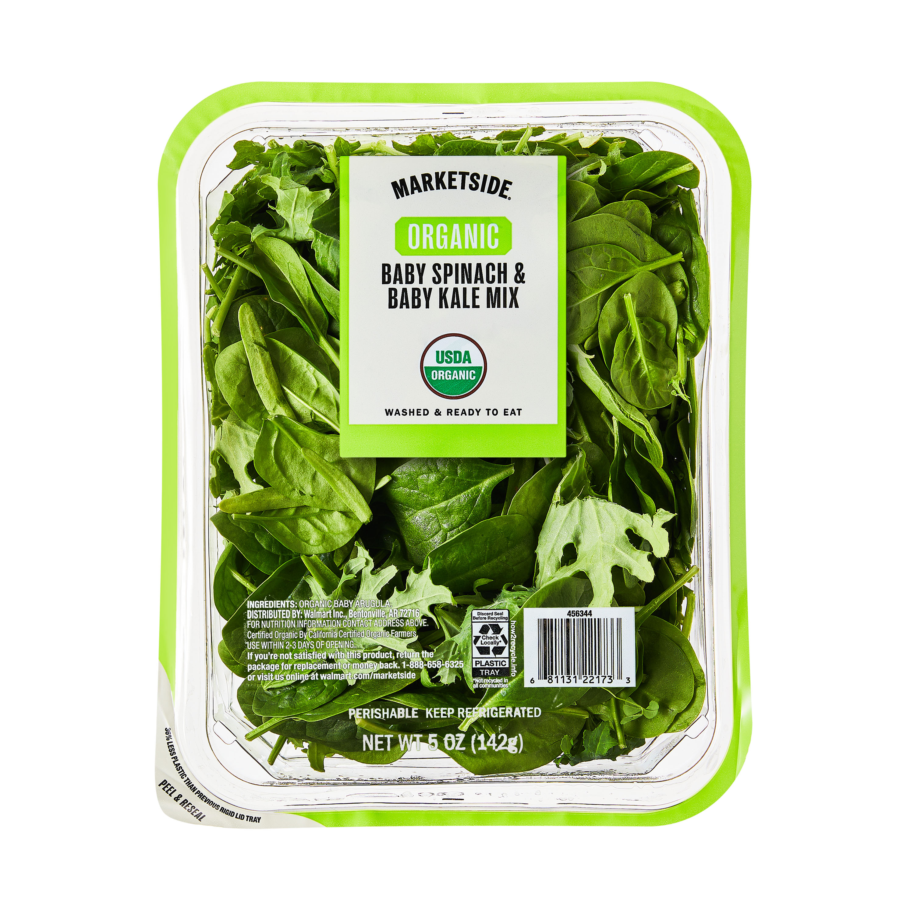 Marketside Organic Fresh Baby Spinach and Baby Kale Mix, 5 oz