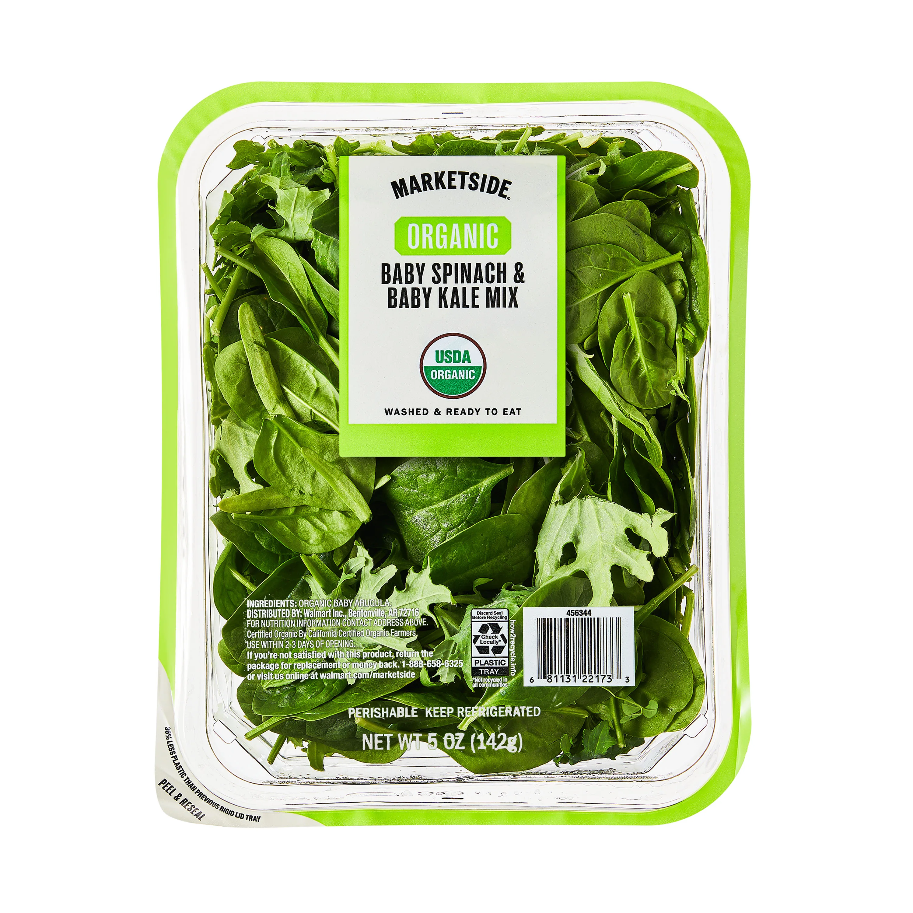 Marketside Organic Fresh Baby Spinach and Baby Kale Mix, 5 oz
