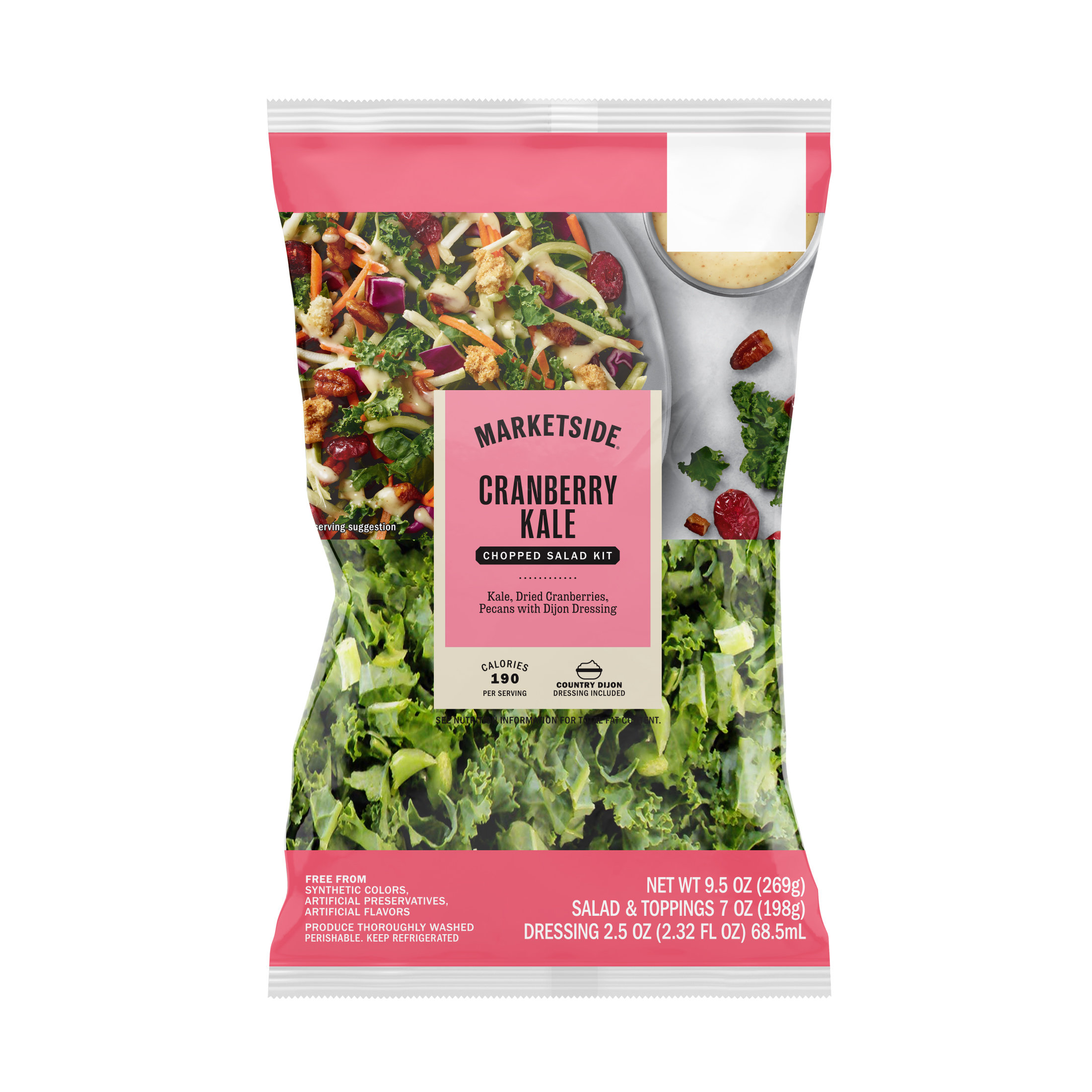 Marketside Kale Pecan Cranberry Chopped Salad Kit, 7 oz Bag, Fresh