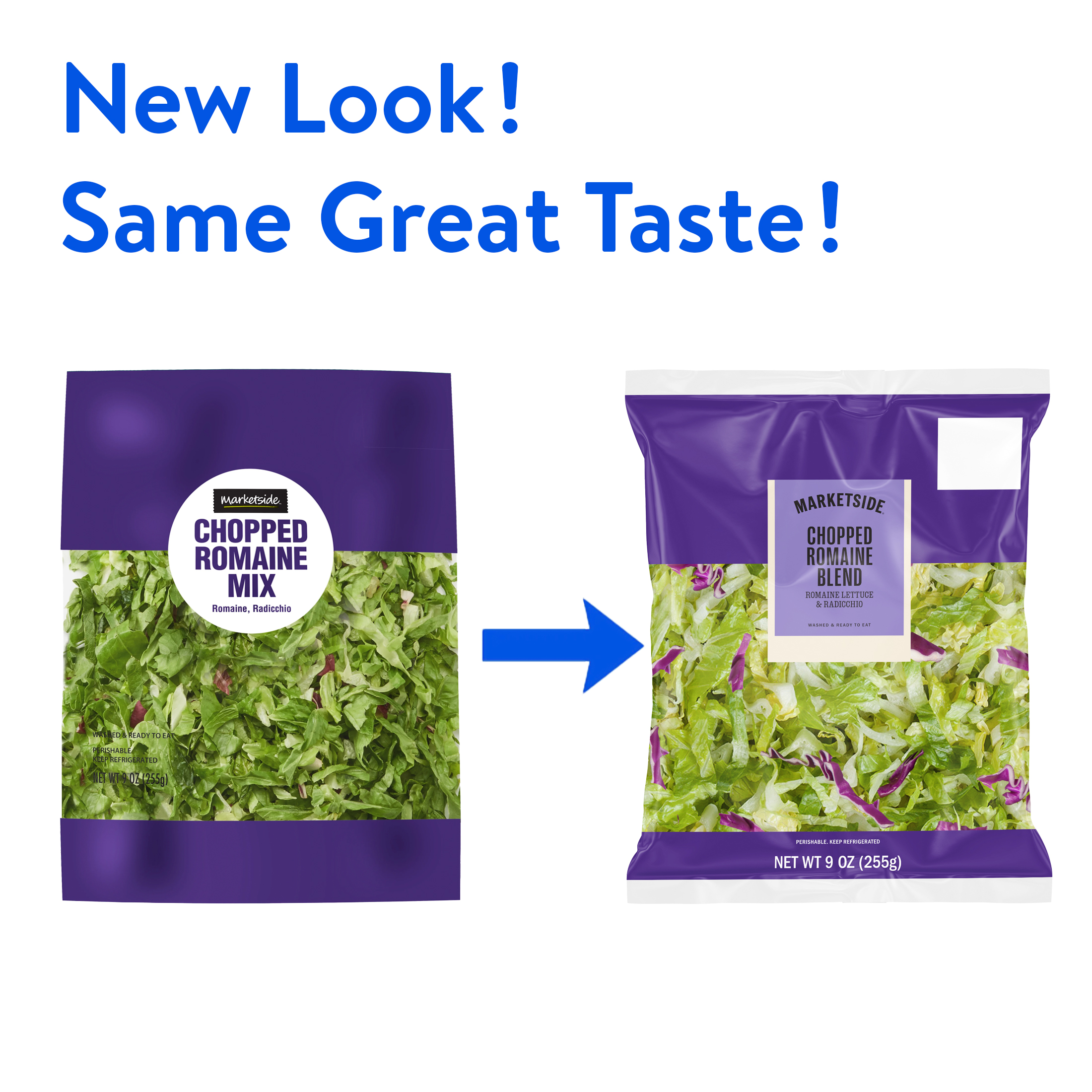 Marketside Chopped Romaine Lettuce Mix, 9 oz Bag, Fresh thumbnail 2