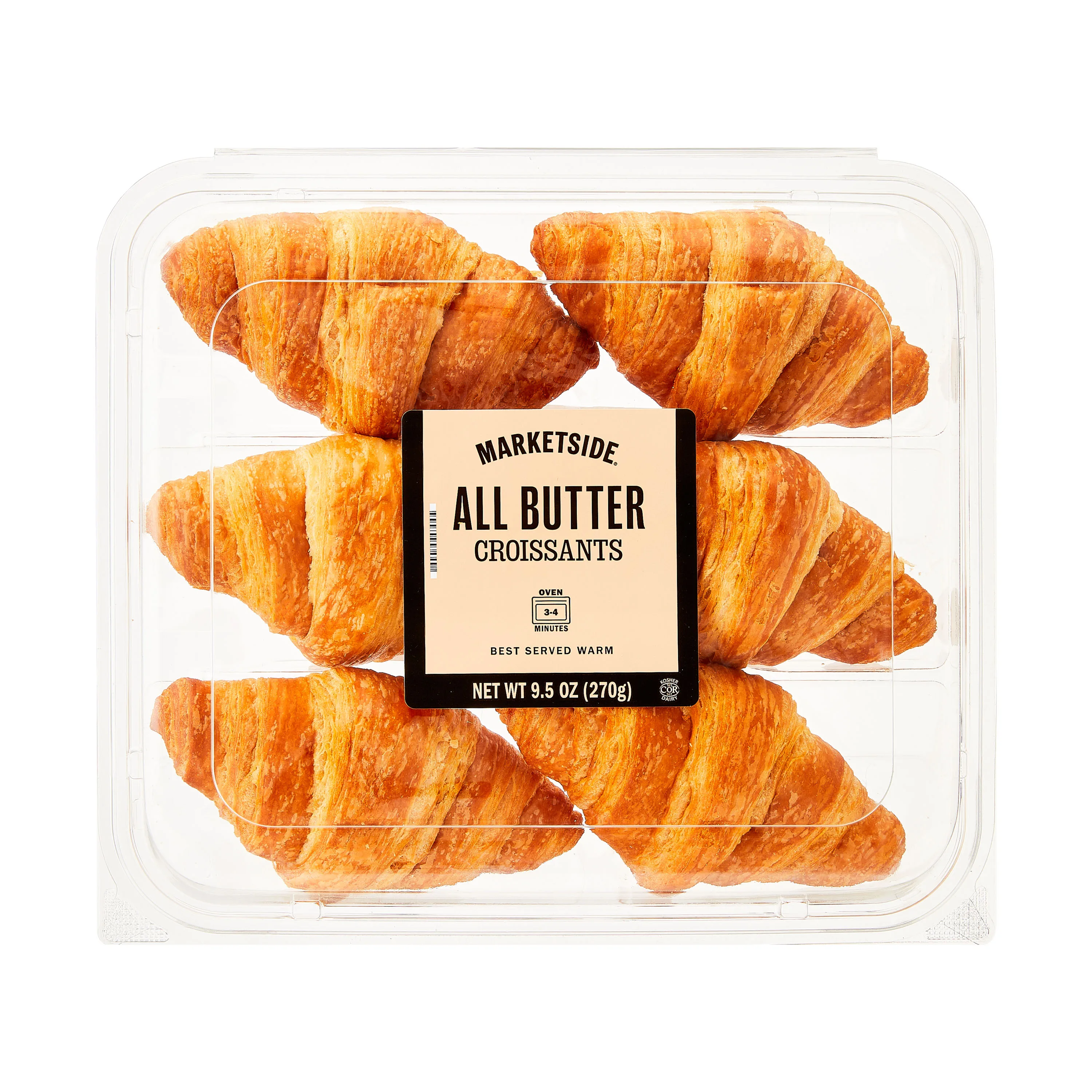 Marketside All Butter Whole Croissants, 9.5 oz, 6 Count
