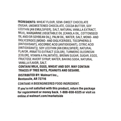 Marketside Decadent Chocolate Chunk Baked Cookies, 13.5 oz, 6 Count thumbnail 4