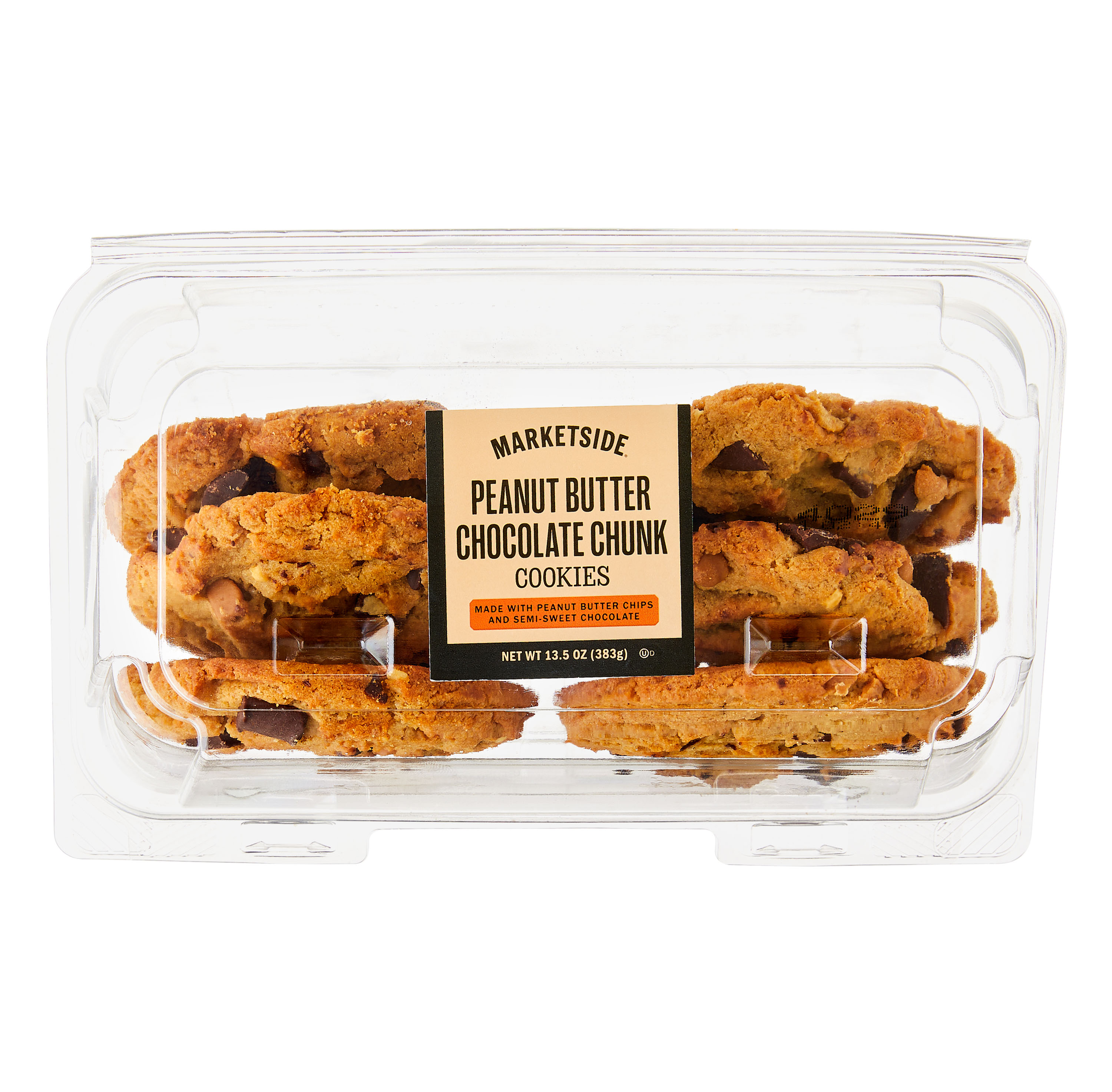 Marketside Decadent Peanut Butter Chocolate Chunk Baked Cookies, 13.5 oz, 6 Count