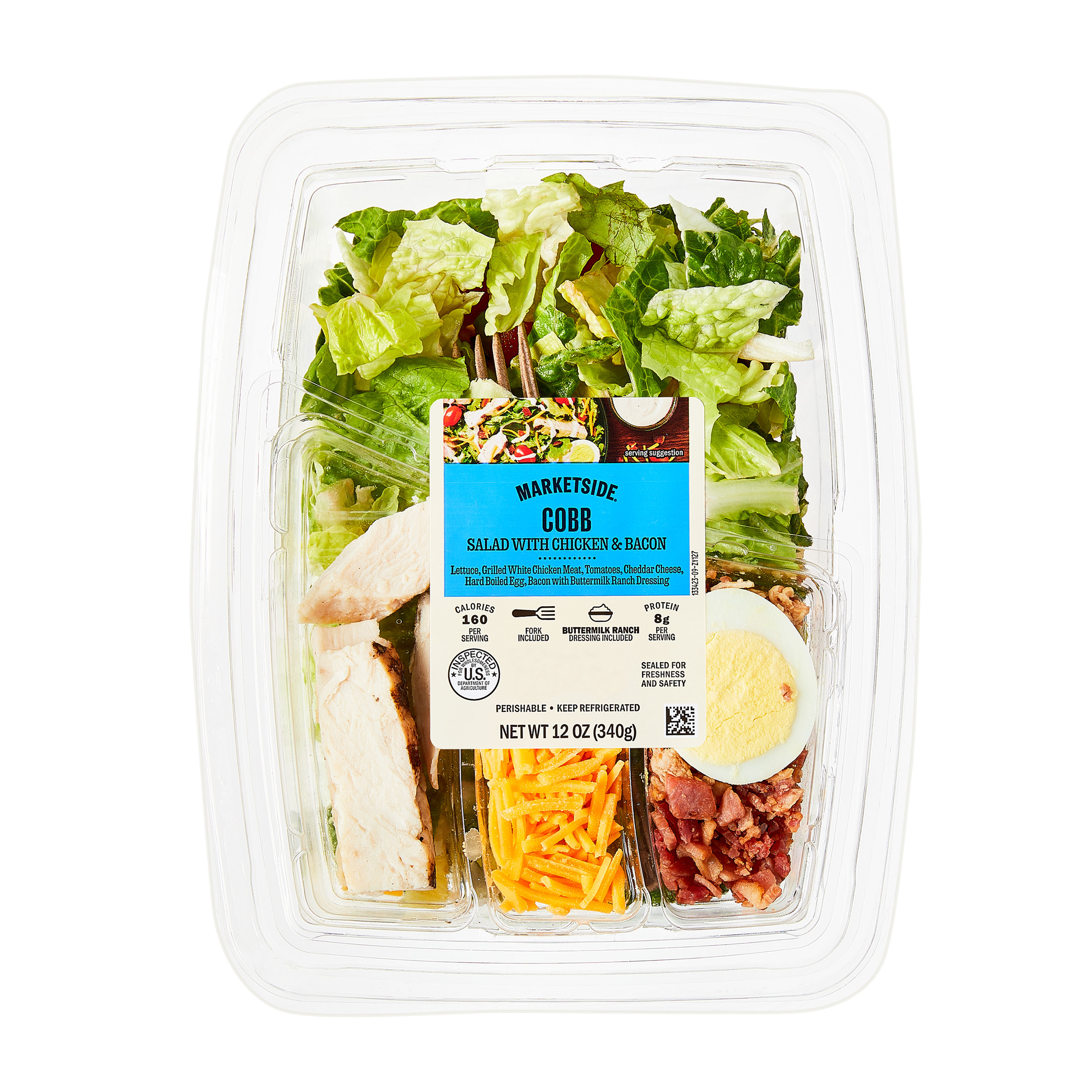 Marketside Ranch Cobb Salad with Chicken & Bacon, 12 oz Bowl (Fresh)