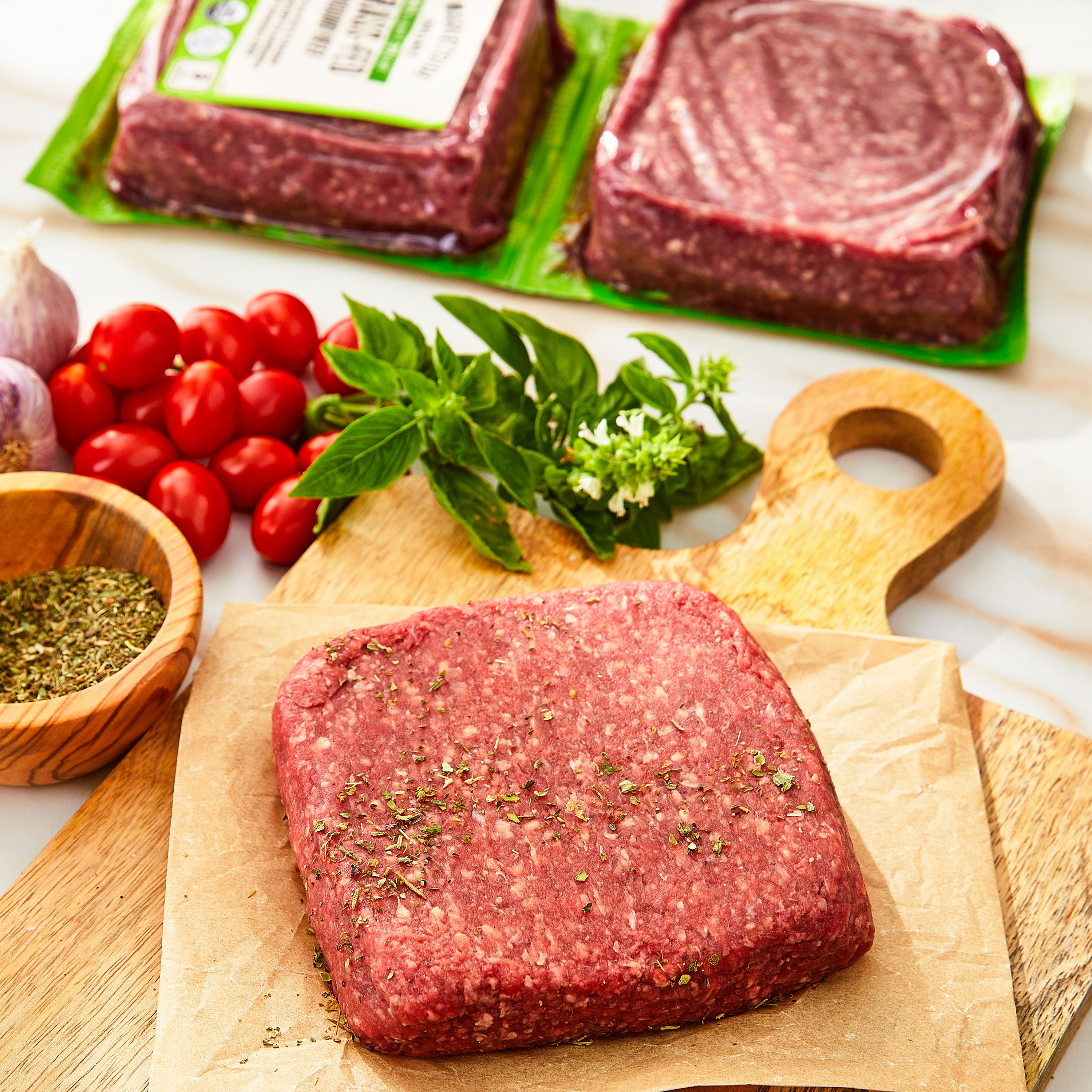 Marketside Organic Grass-Fed Ground Beef, 93% Lean/ 7% Fat, 1 lb, 3 Count thumbnail 2