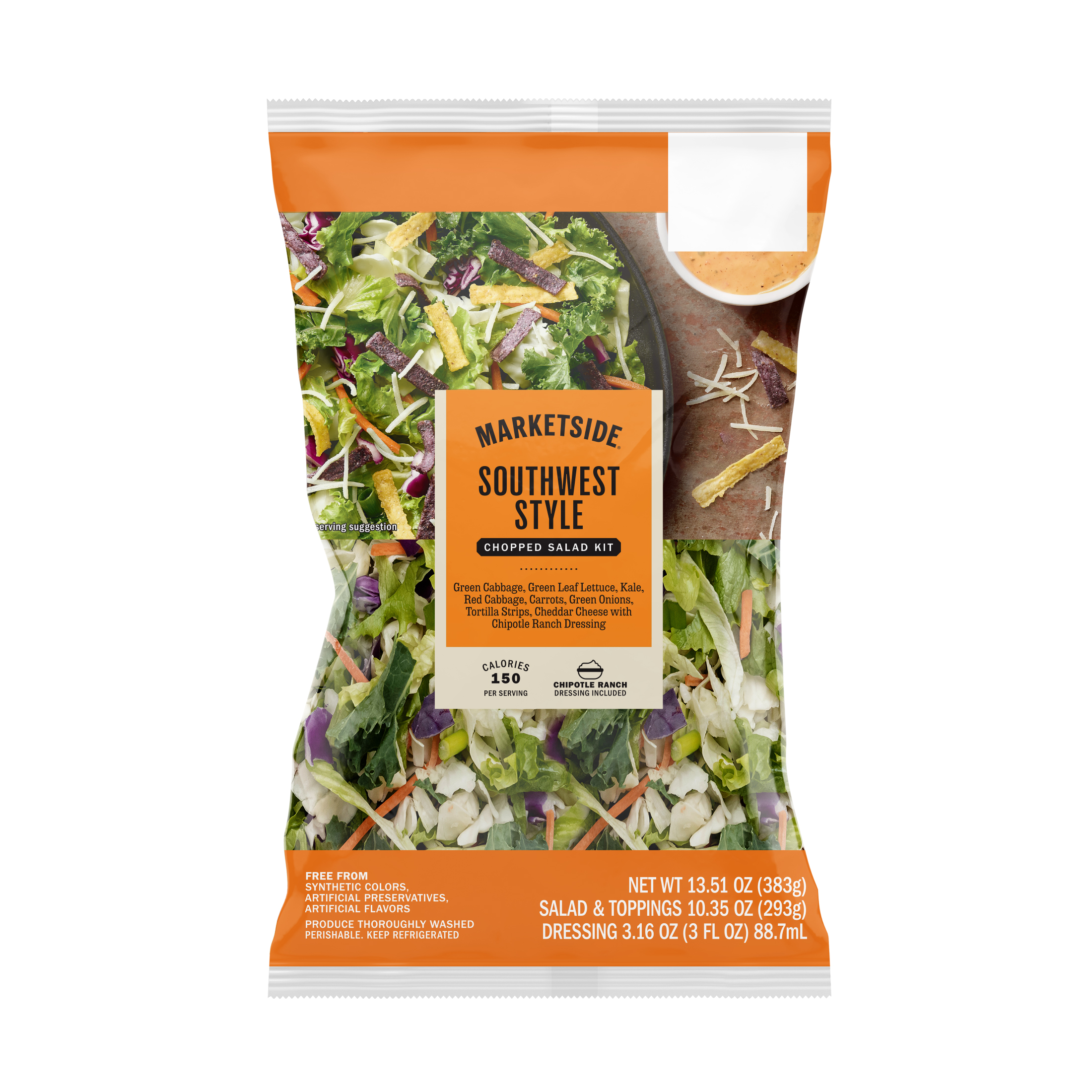 Marketside Southwest Chopped Salad Kit, 10.3 oz Bag, Fresh