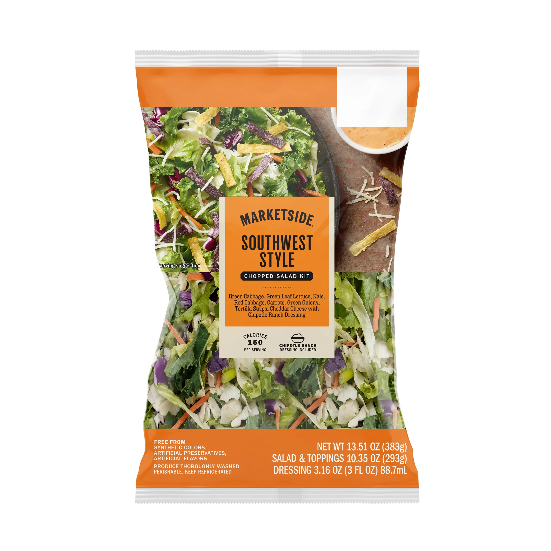 Marketside Southwest Chopped Salad Kit, 10.3 oz Bag, Fresh