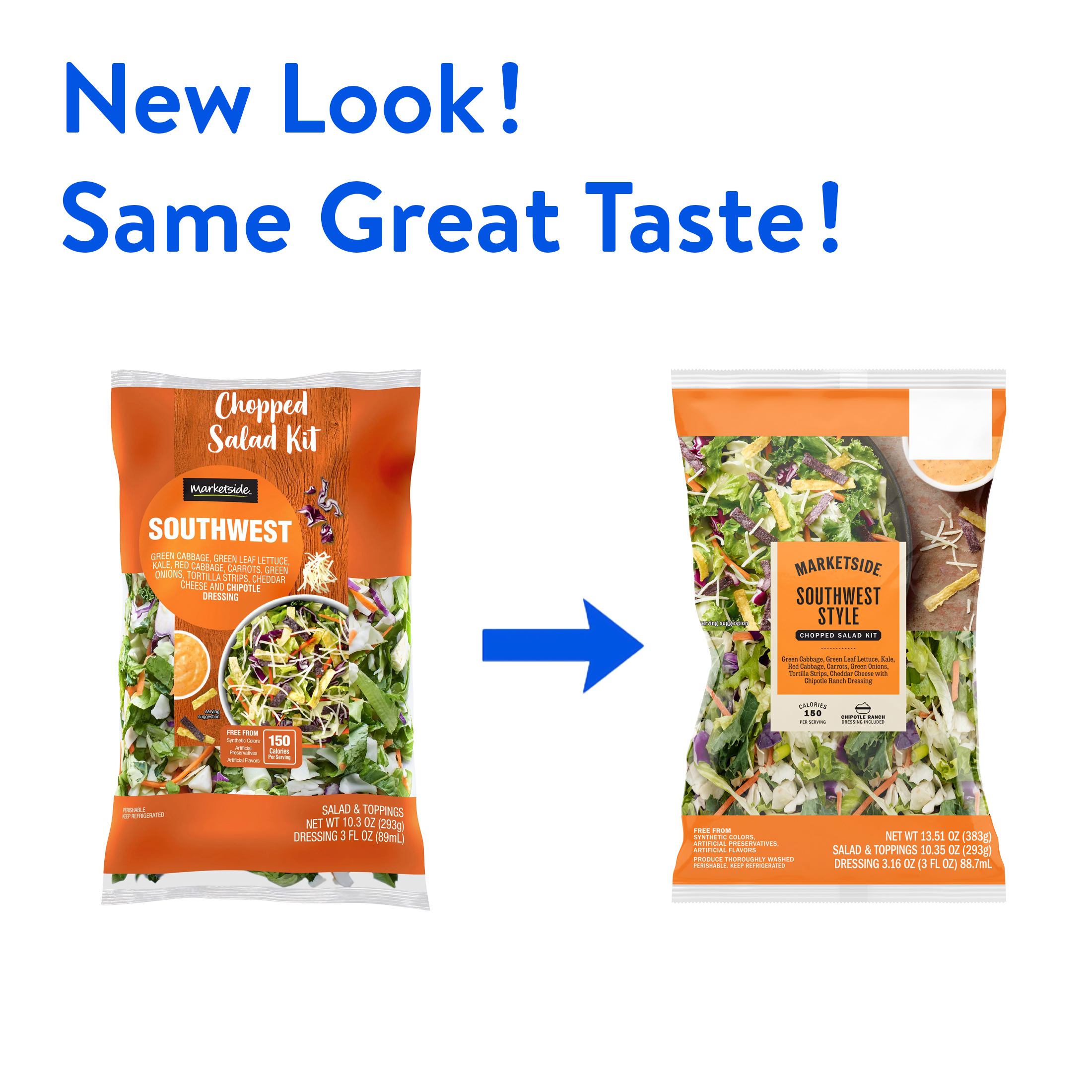 Marketside Southwest Chopped Salad Kit, 10.3 oz Bag, Fresh thumbnail 2