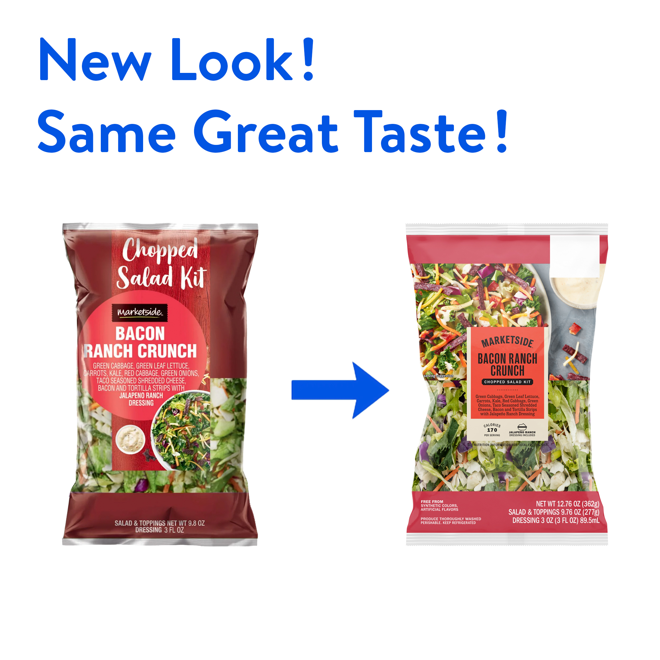 Marketside Bacon Ranch Crunch Chopped Fresh Salad Kit, 9.76 oz Bag, Fresh thumbnail 2