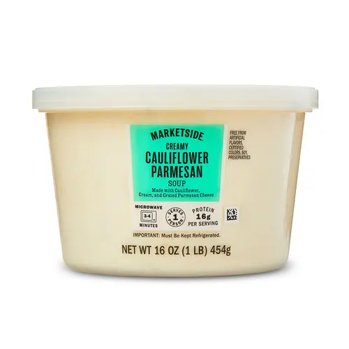 Marketside Creamy Cauliflower Parmesan Soup, Fresh Deli Soup, 16 oz Cup