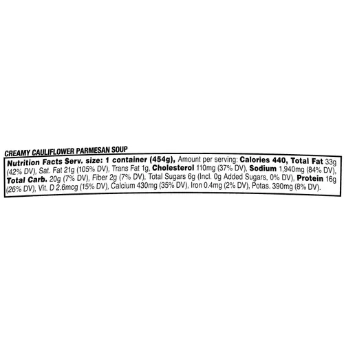 Marketside Creamy Cauliflower Parmesan Soup, Fresh Deli Soup, 16 oz Cup thumbnail 4