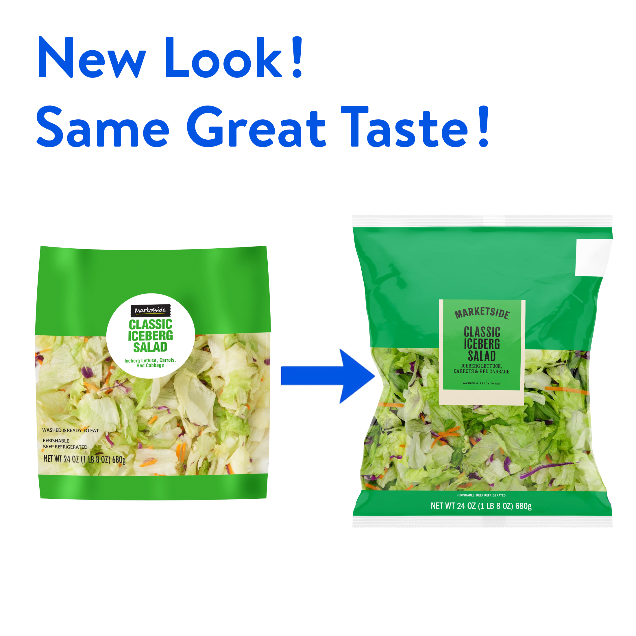 Marketside Classic Iceberg Salad, 24 oz Bag, Fresh thumbnail 2