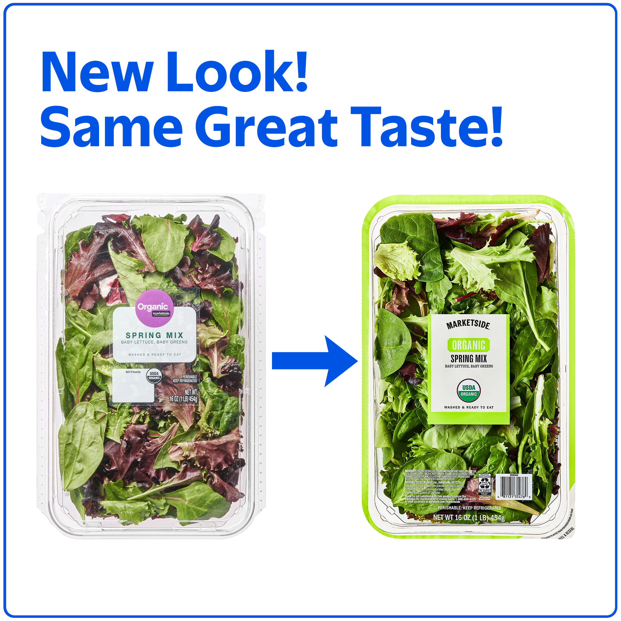 Marketside Organic Spring Mix Salad Blend, 16 oz Clam Shell (Fresh) thumbnail 2