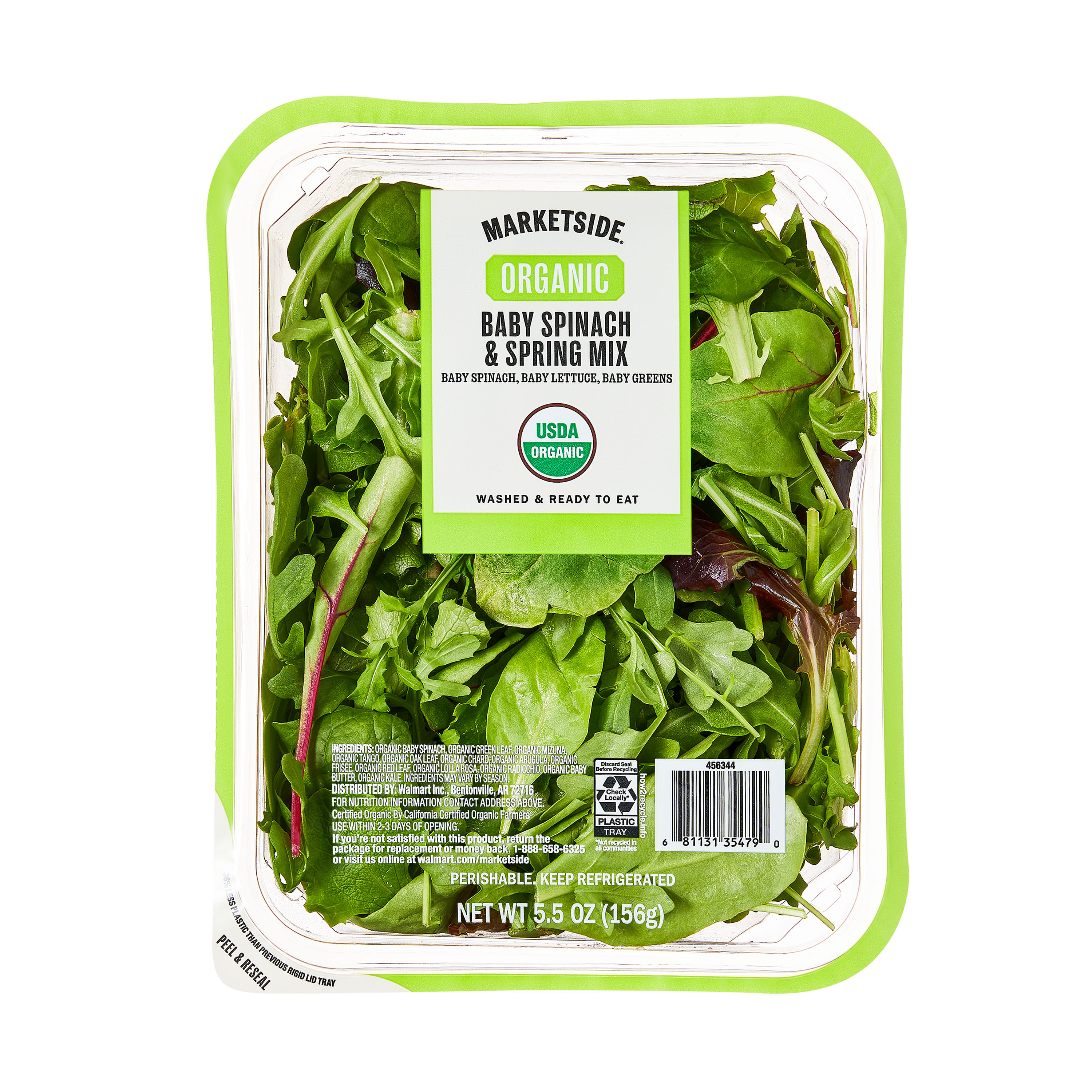 Marketside Organic Fresh Spinach and Spring Mix, 5.5 oz