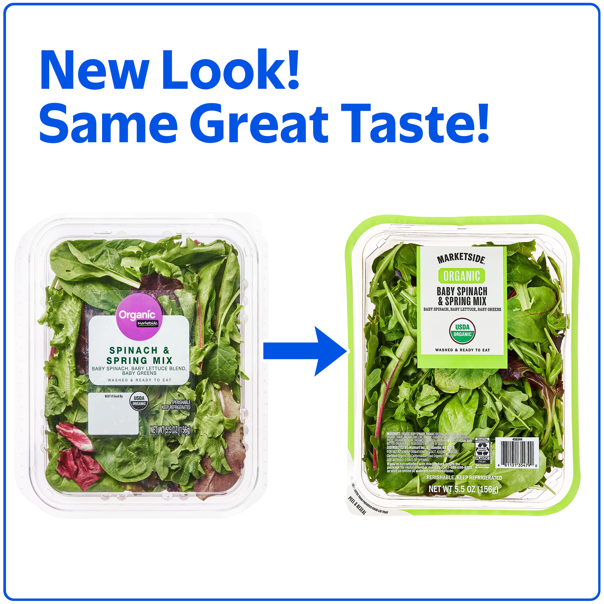 Marketside Organic Fresh Spinach and Spring Mix, 5.5 oz thumbnail 2