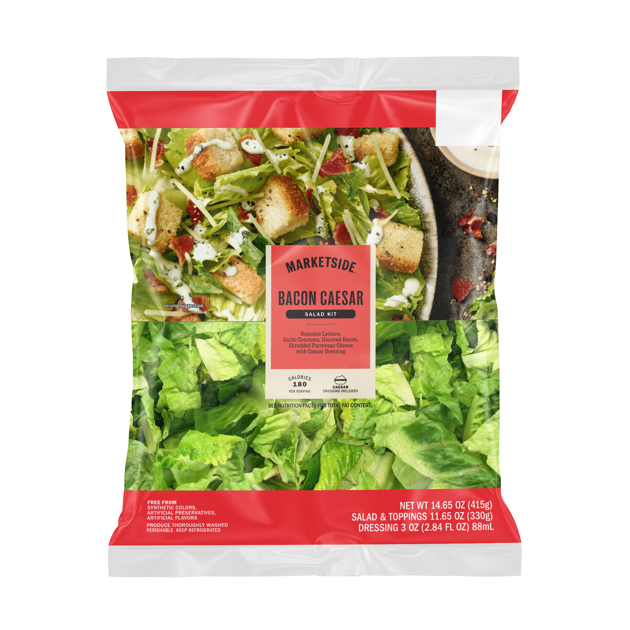 Marketside Bacon Caesar Salad Kit, 11.6 oz Bag, Fresh