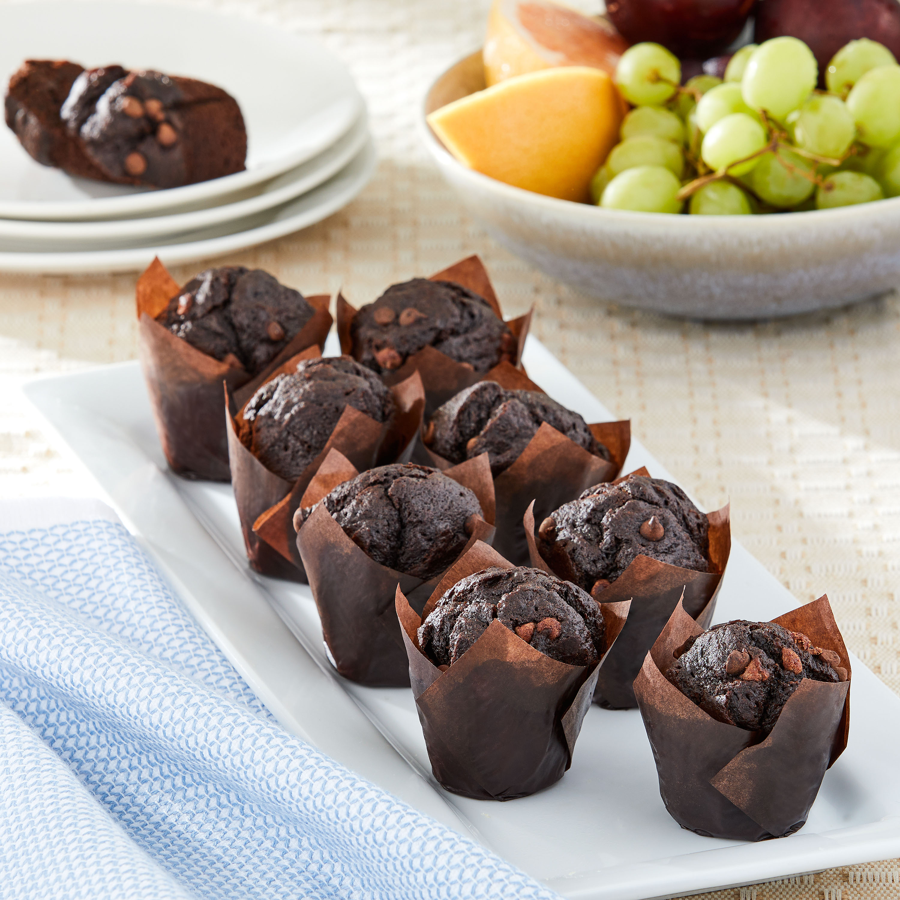 Marketside Triple Chocolate Baked Muffins, 14 oz, 9 Count thumbnail 3