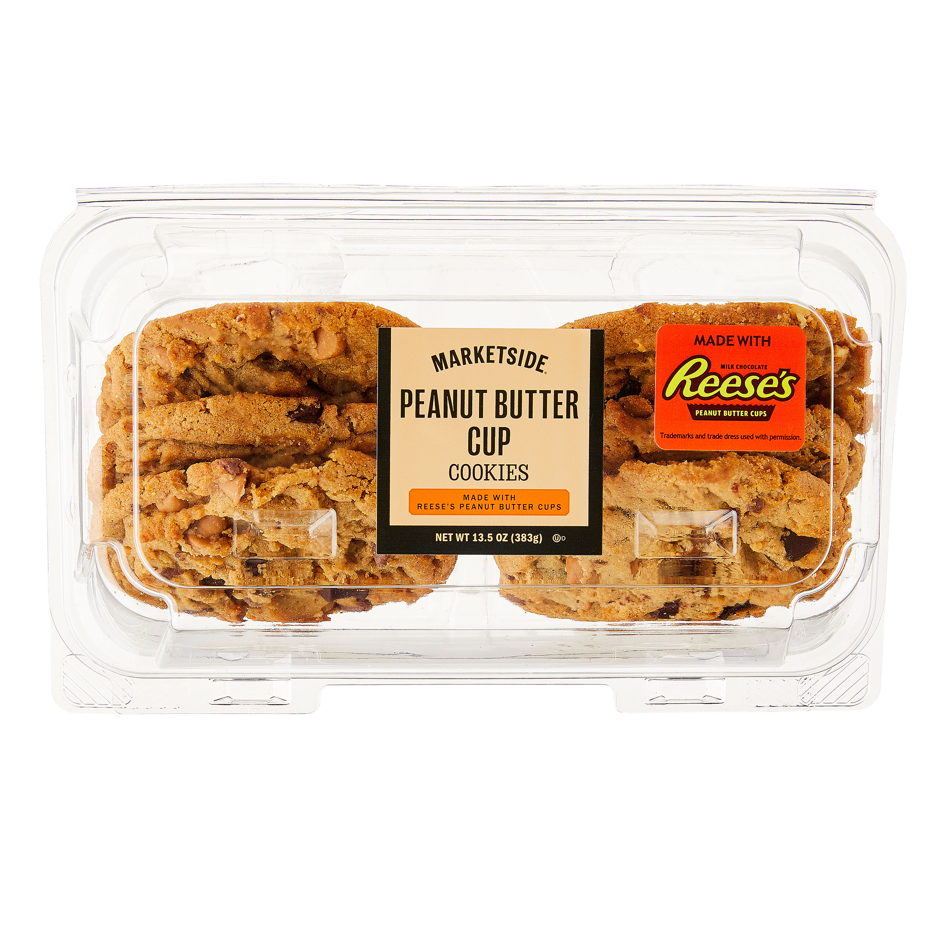 Marketside Decadent Peanut Butter Cup Baked Cookies Made with Reese's Peanut Butter Cups, 13.5 oz, 6 Count