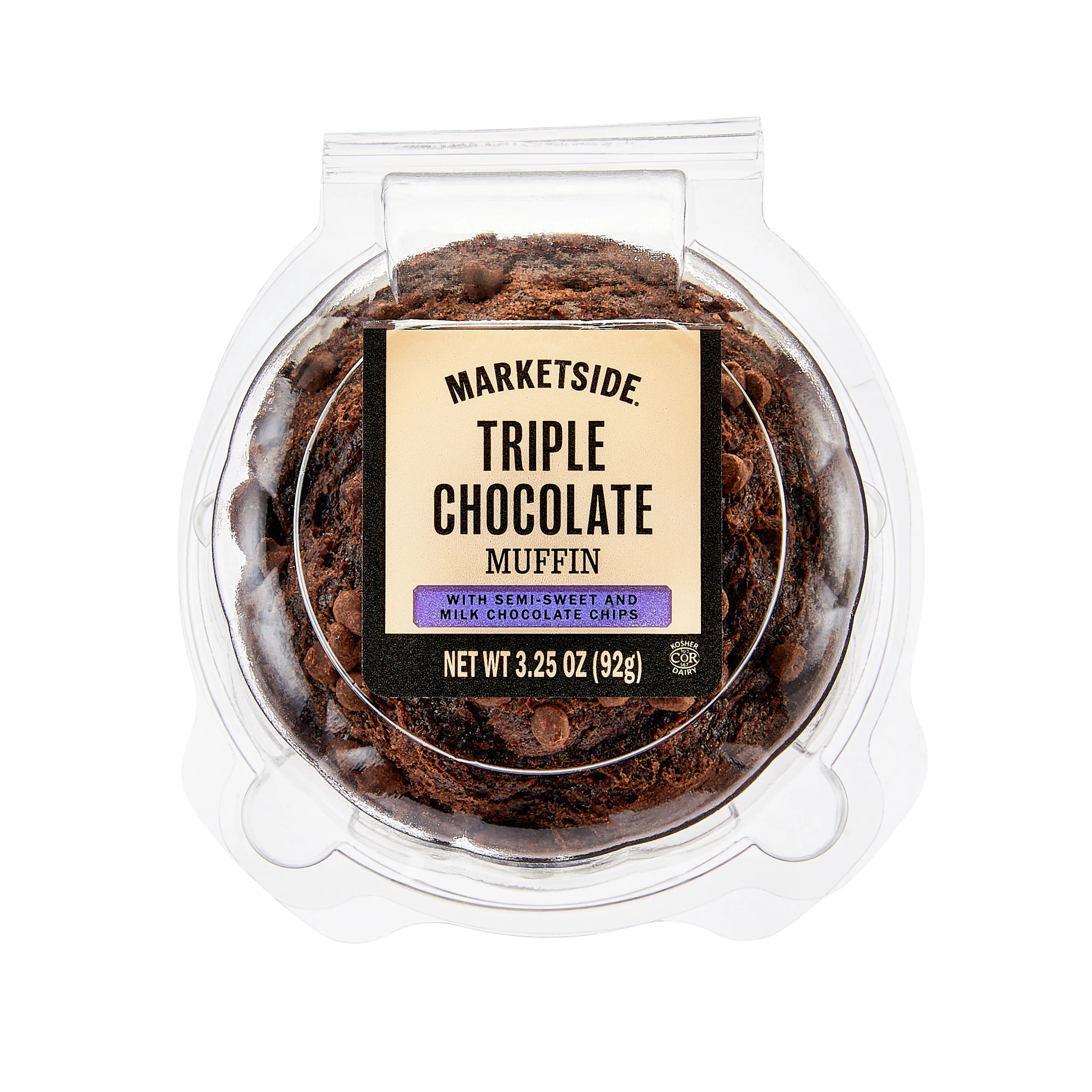 Marketside Triple Chocolate Baked Muffin, Individually Packaged, 3.25 oz, 1 Count