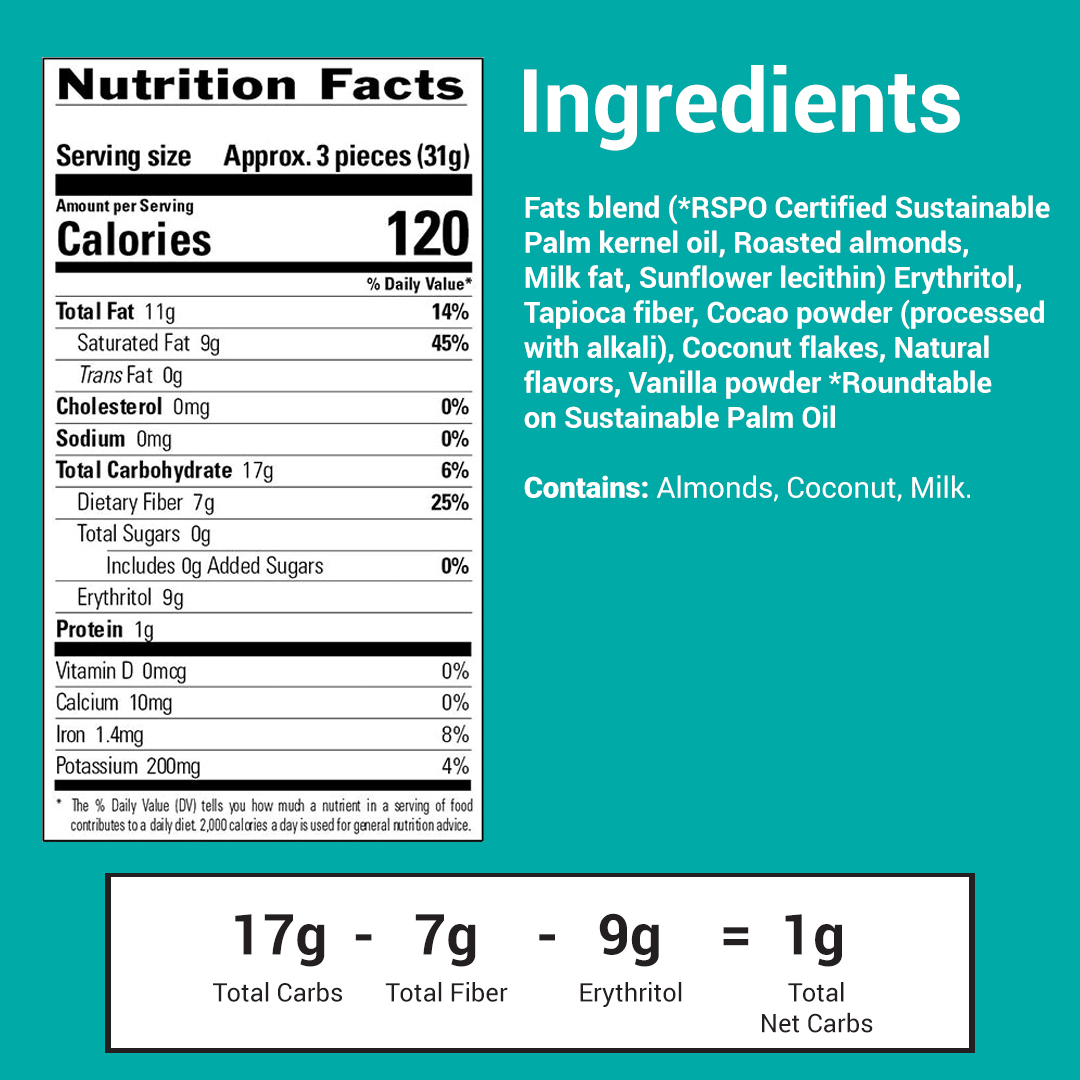 No Sugar Company Keto Krax Dark Chocolatey Coconut & Almond Snack, 200g thumbnail 3