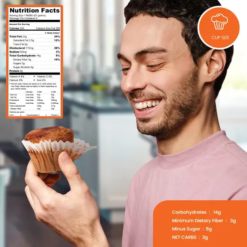 Carbolicious Low Carb Cinnamon Muffins â€“ 6-Pack, Soft & Moist Keto Snack with Almond Flour thumbnail 3