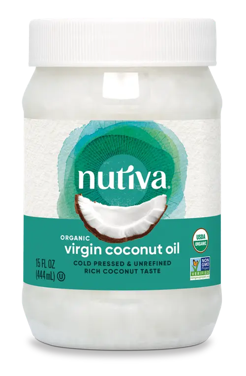 Nutiva Organic, Cold-Pressed, Unrefined, Virgin Coconut Oil from Fresh, non-GMO, Sustainably Farmed Coconuts, 15 Fluid Ounces
