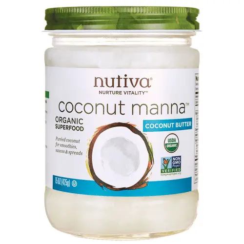 Nutiva Organic Coconut Manna PurÃ©ed Coconut Butter, 15 Oz, USDA Organic, Non-GMO, Vegan, Gluten-Free & Keto, Creamy Spread f