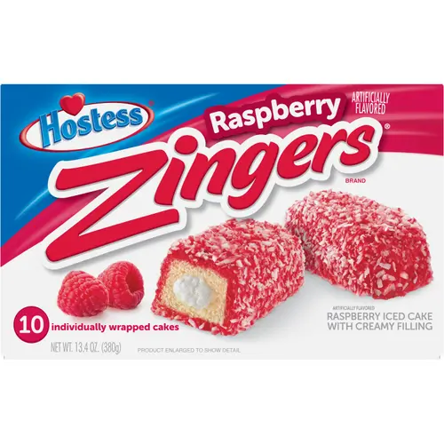 1 PACK, HOSTESS Raspberry ZINGERS, Raspberry Iced Cakes thumbnail 2