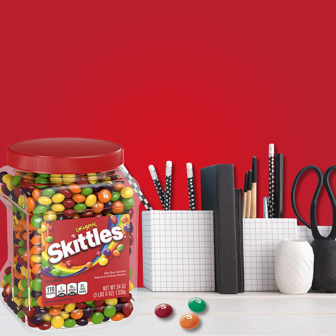 Skittles Original Fruit Candy Pantry-Size, 54 Ounce Jar thumbnail 4