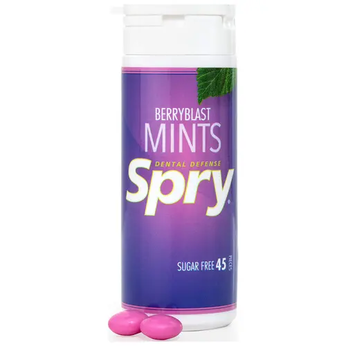 Spry Sugar-Free Xylitol Mints for Oral Health,Gluten-Free, Bad Breath, Berry Blast 45 Count 1 Pack thumbnail 2