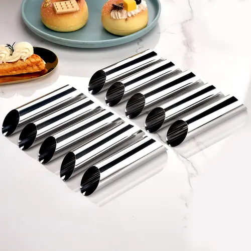 ABCISI Cream Horn Mold, Stainless Steel Ice Cream Cone Mold and Tubular Shaped Reusable Pastry Mould for Baking, DIY Baking Tool thumbnail 2