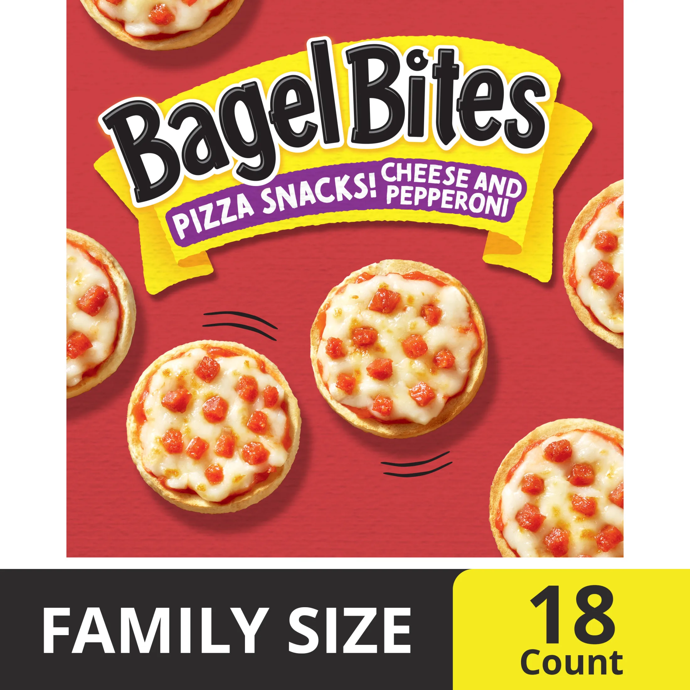 Bagel Bites Cheese & Pepperoni Mini Pizza Bagel Frozen Snack and Appetizers, 18 Ct Box Full Size