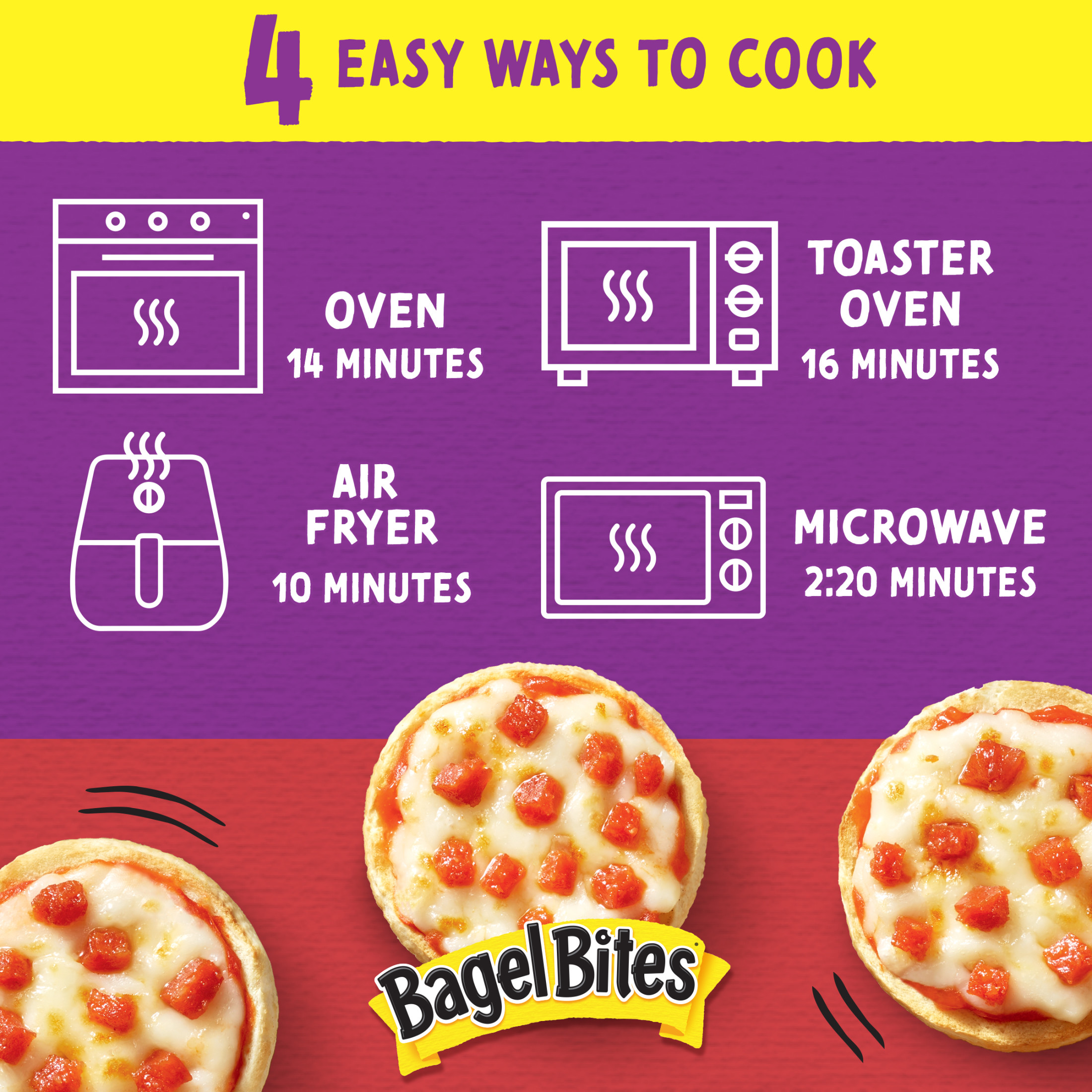 Bagel Bites Cheese & Pepperoni Mini Pizza Bagel Frozen Snack and Appetizers, 18 Ct Box Full Size thumbnail 3