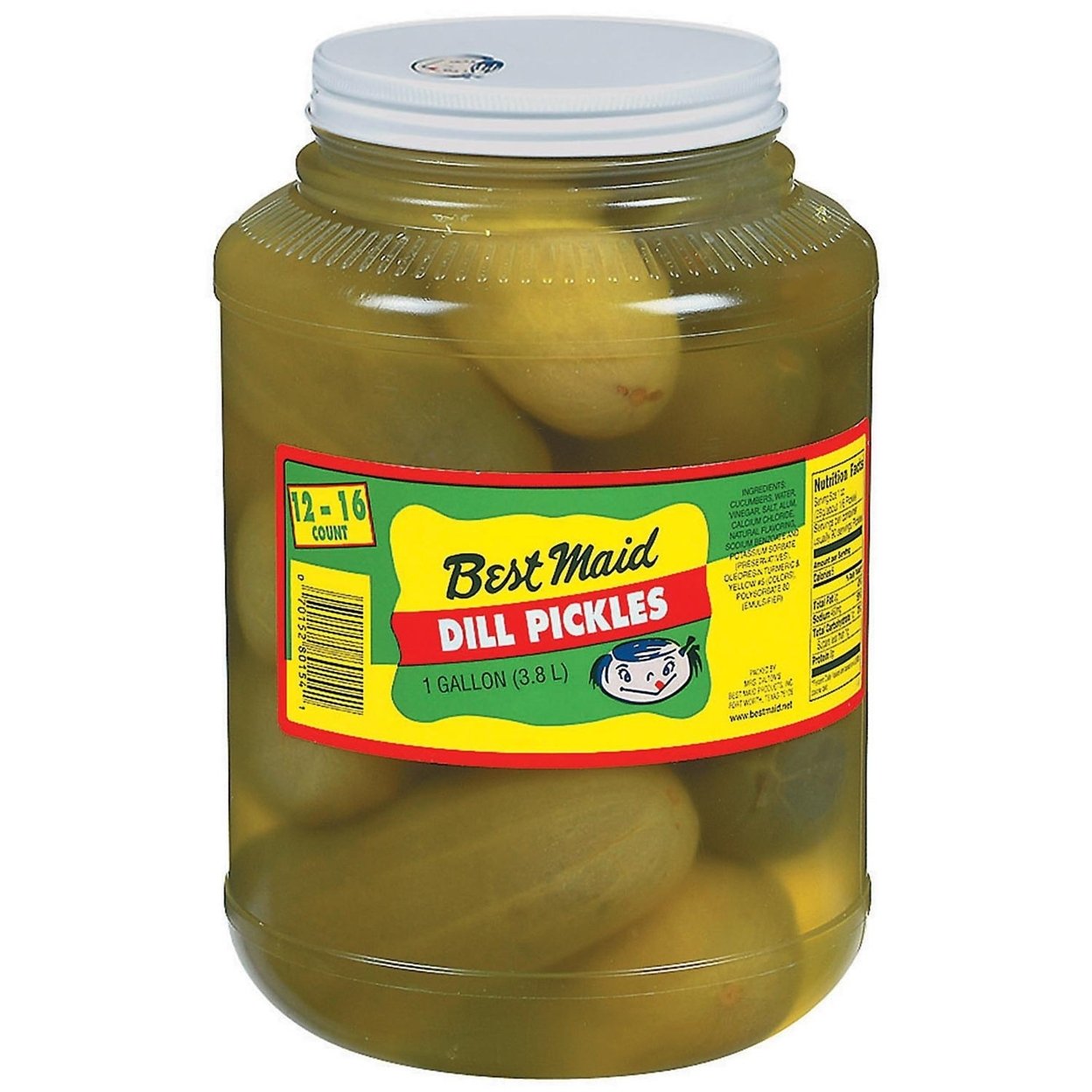 Best Maid Whole Dill Pickles, 1 gallon jar, 128 oz, Kosher Certified, 12-16 whole dills per jar.