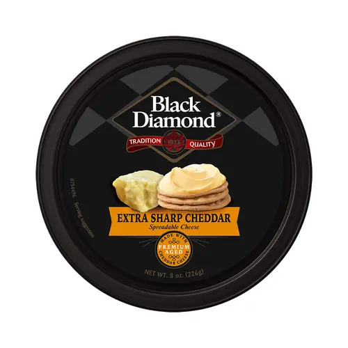 Black Diamond Spreadable Cheese Extra Sharp Cheddar, 8 oz (Refrigerated) thumbnail 2