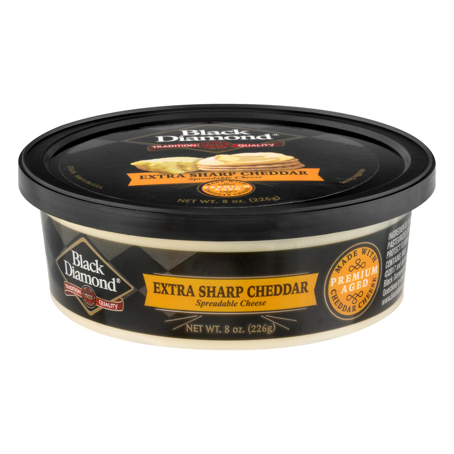 Black Diamond Spreadable Cheese Extra Sharp Cheddar, 8 oz (Refrigerated) thumbnail 4