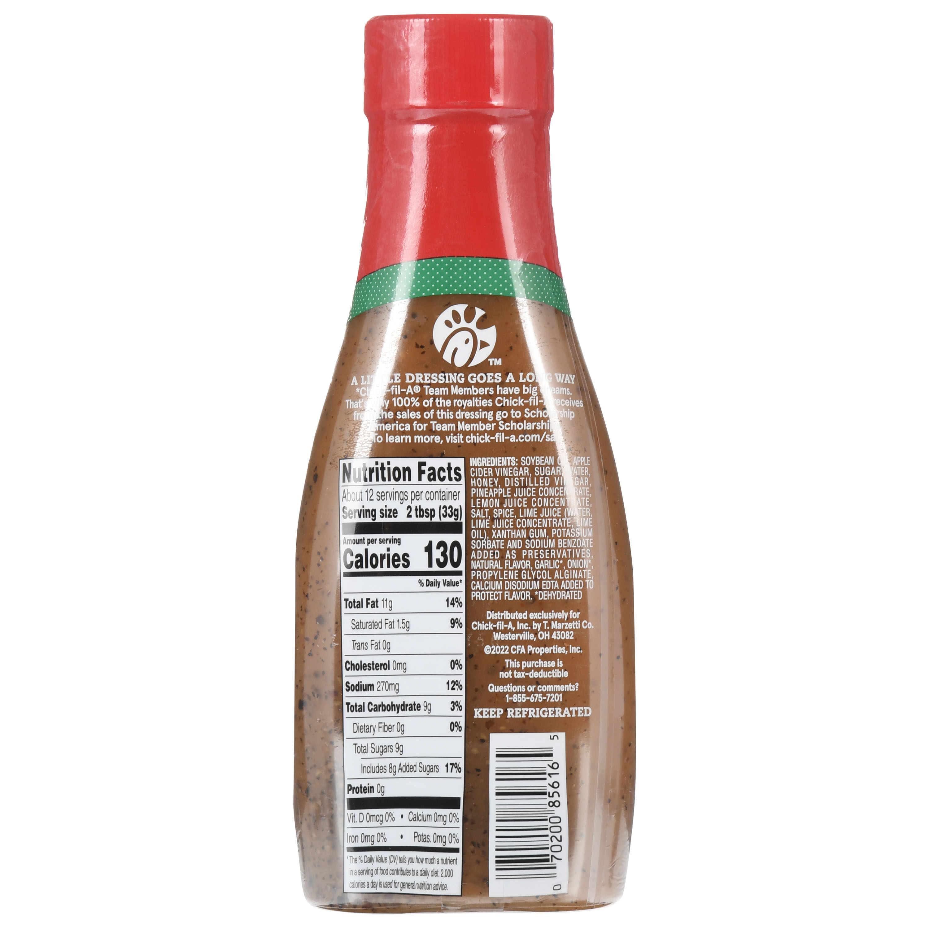 Chick-Fil-A Zesty Apple Vinaigrette Refrigerated Salad Dressing, 12 Fluid oz Bottle, Fresh thumbnail 2