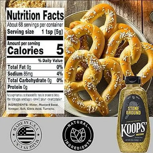 KOOPS' Mustard,  Stone Ground Mustard, 12 oz thumbnail 2