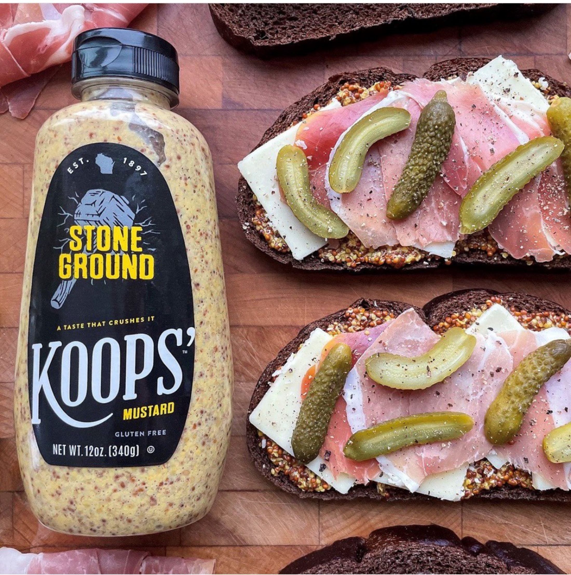 KOOPS' Mustard,  Stone Ground Mustard, 12 oz thumbnail 4