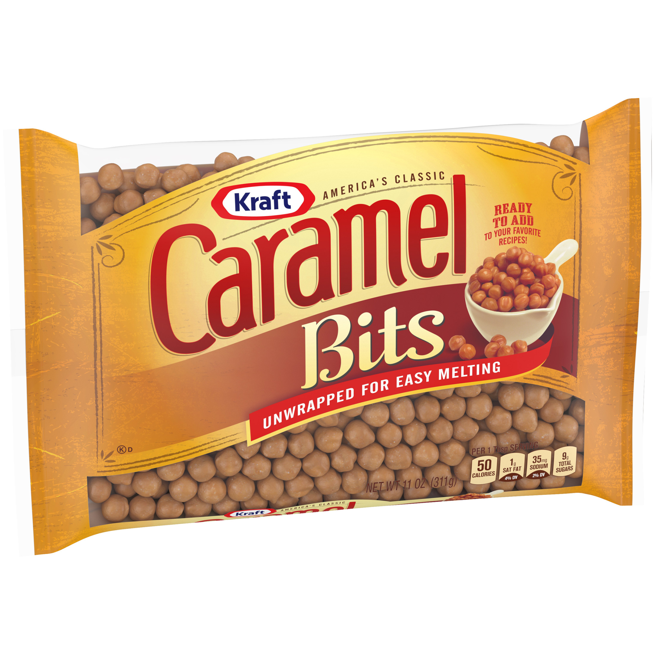 Kraft America's Classic Unwrapped Candy Caramel Bits for Easy Melting, 11 oz Bag thumbnail 3