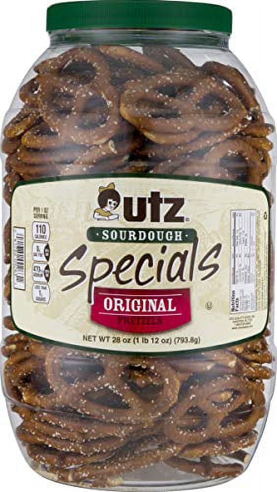 Utz Quality Foods Pretzel Barrels (Original Sourdough Special 28 oz, 2 Barrels)